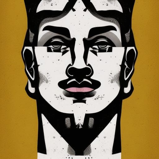 Bulgarian Warrior in Triadic Colors with Geometric Bauhaus