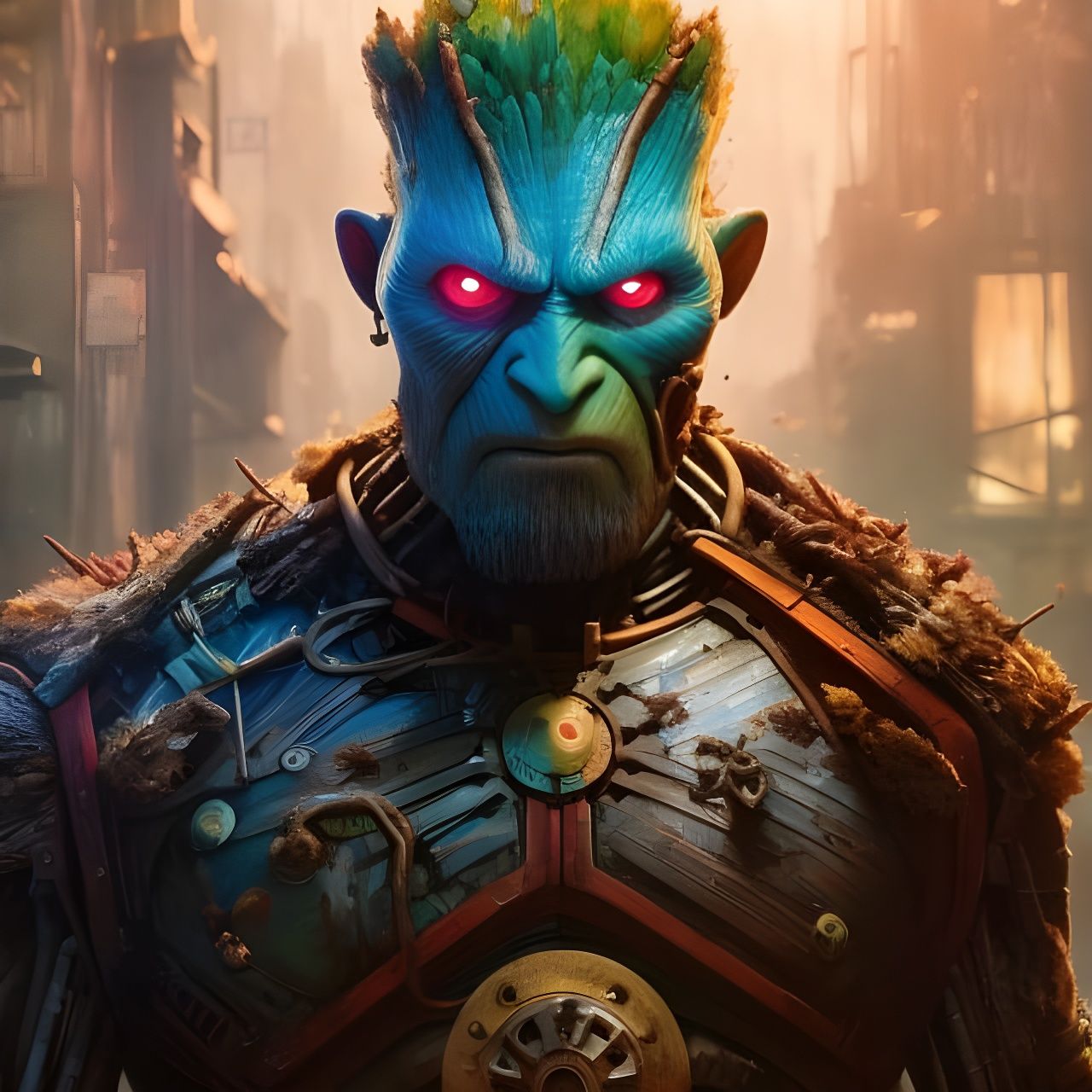 Drax Portrait in Coolpunk Voodoo Style