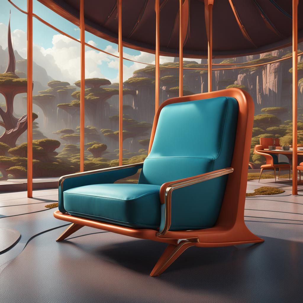Mid century modern futuristic, pavilion chair