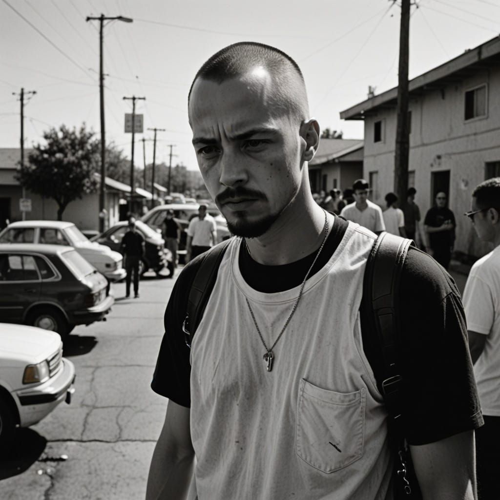 Surreal Cinematic Still of American History X with Dreamcore...