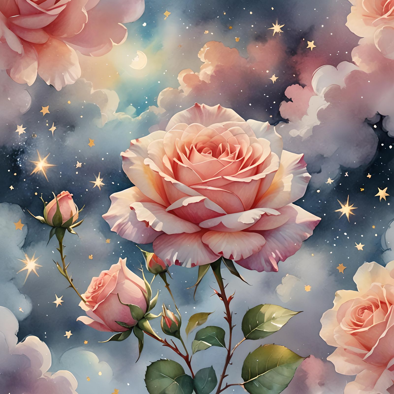 Celestial Blooms in Ethereal Light