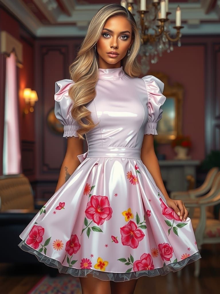 Fashionable Maid in Lacquered Latex Delight