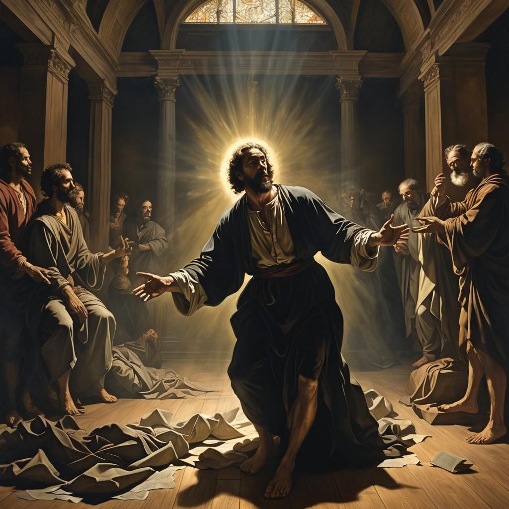 Baroque Saint Matthew Illuminated in Haunting Light