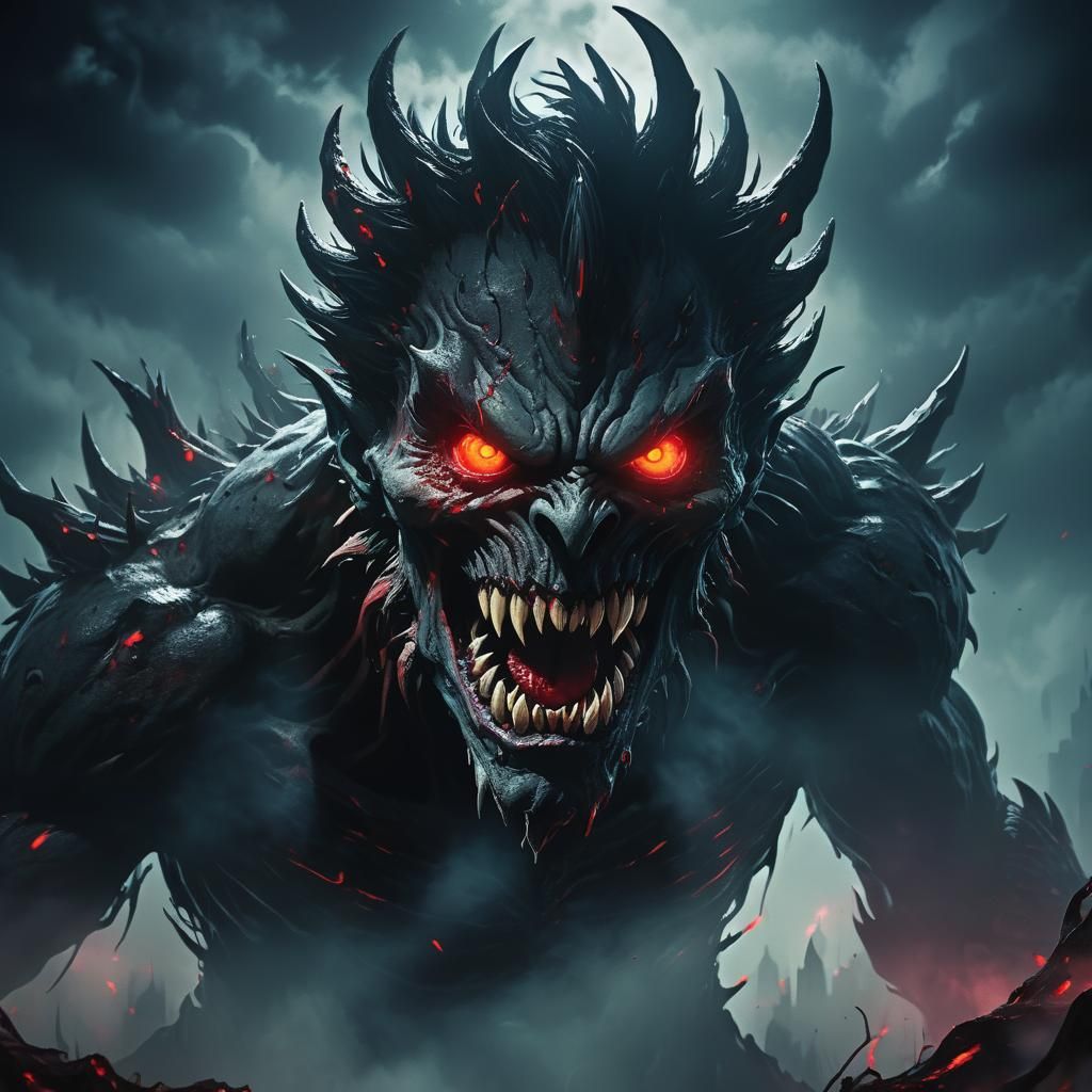 Ethereal Horror Emerges from Darkened Abyss in Vibrant Triad...