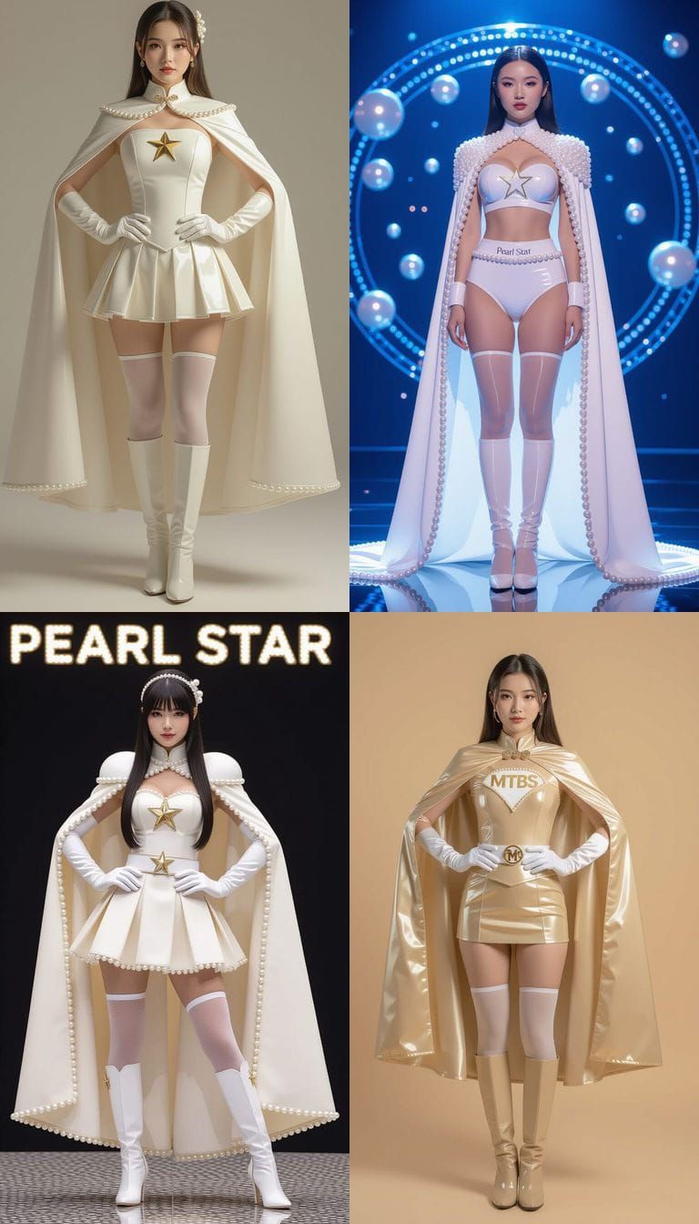 Pearl Milk Tea Superheroine Transformation: Full Body Shot