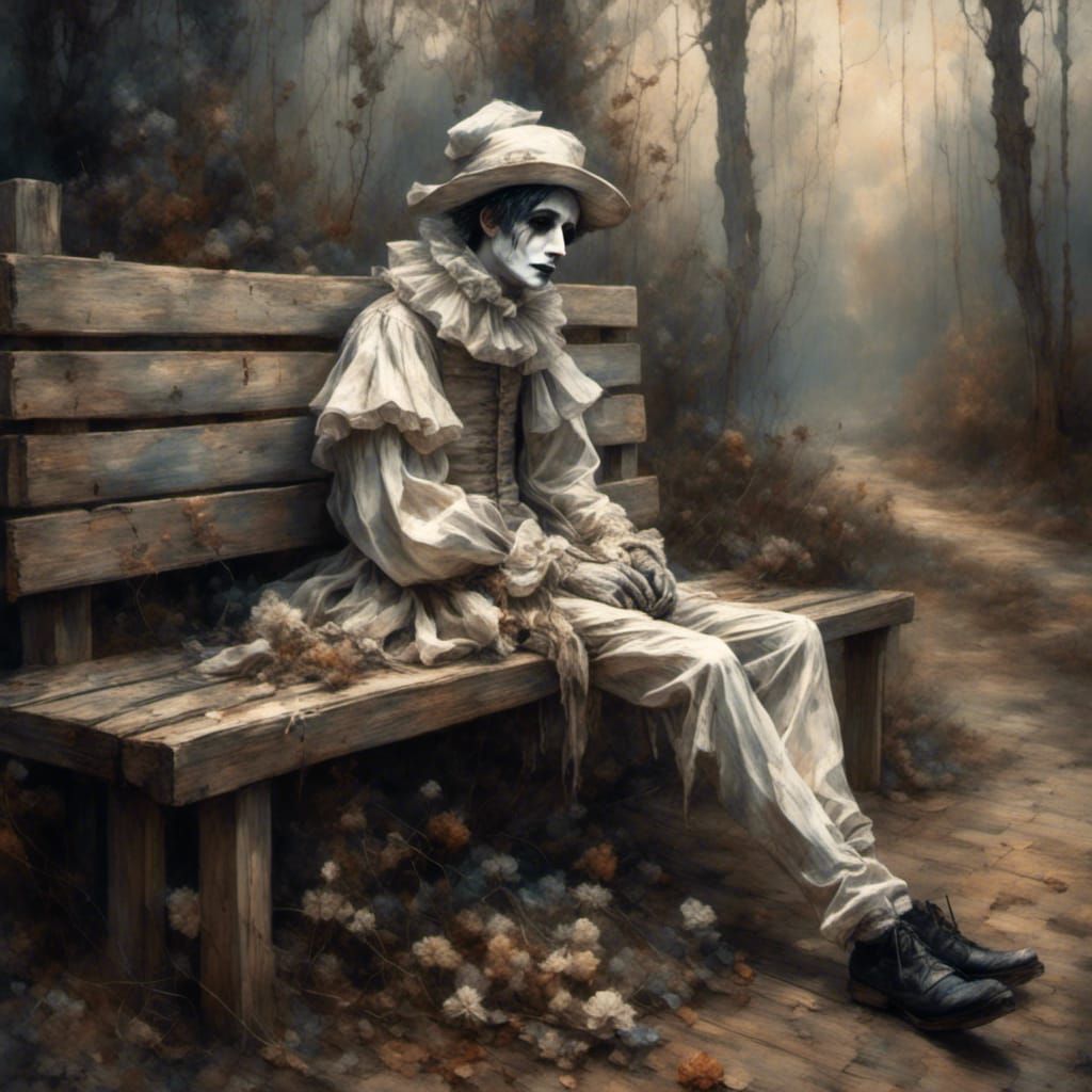 Melancholy Pierrot in a Forgotten Tent
