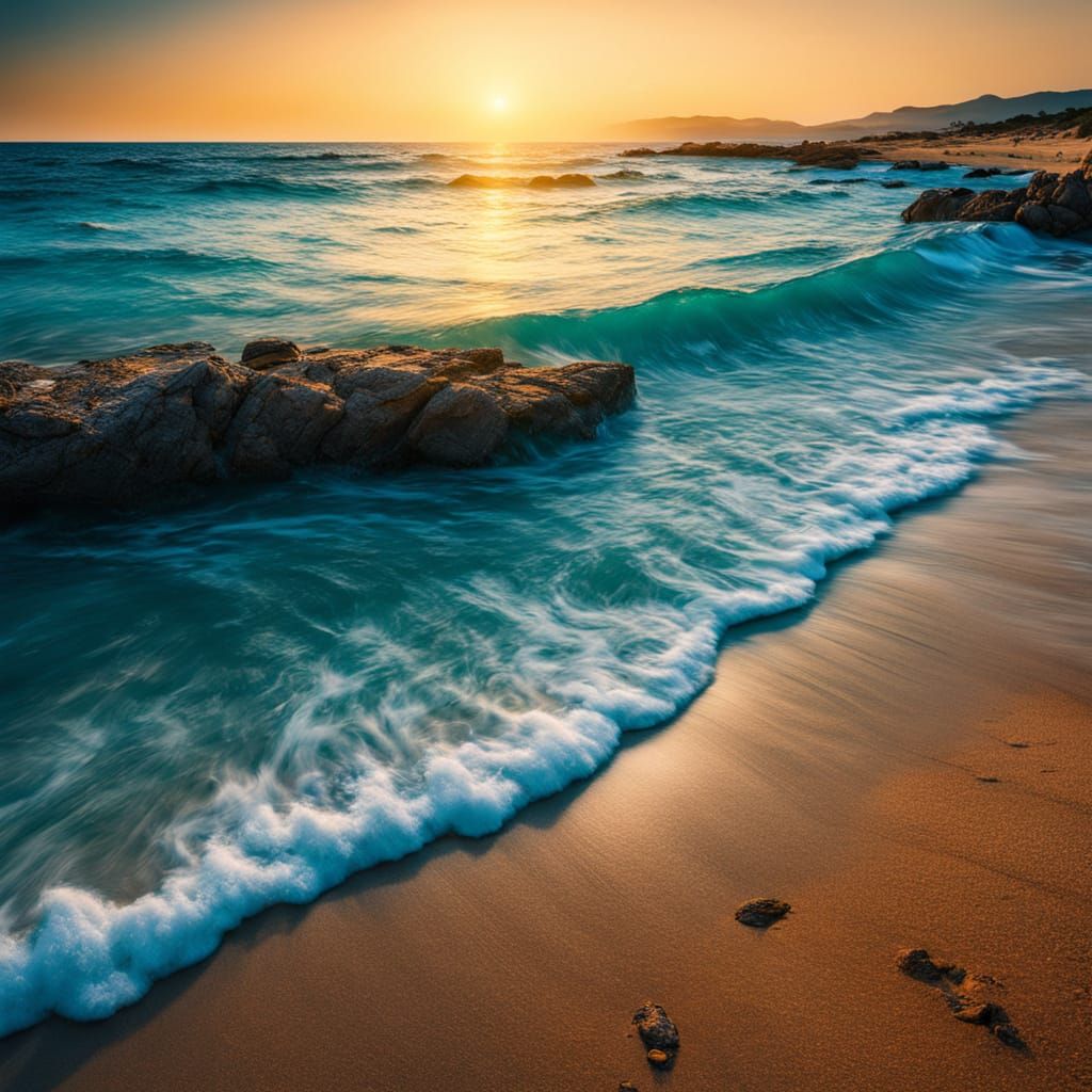 Aya Napa Beach at Golden Hour: Cinematic Landscape