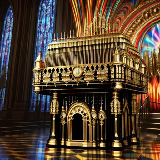 Baroque Organ in Psychedelic, Hyperrealistic Style