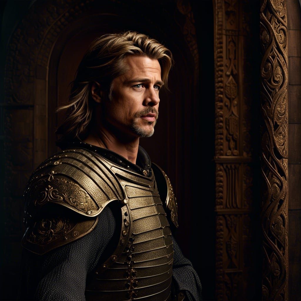 Dashing Medieval Knight in Chiaroscuro Style