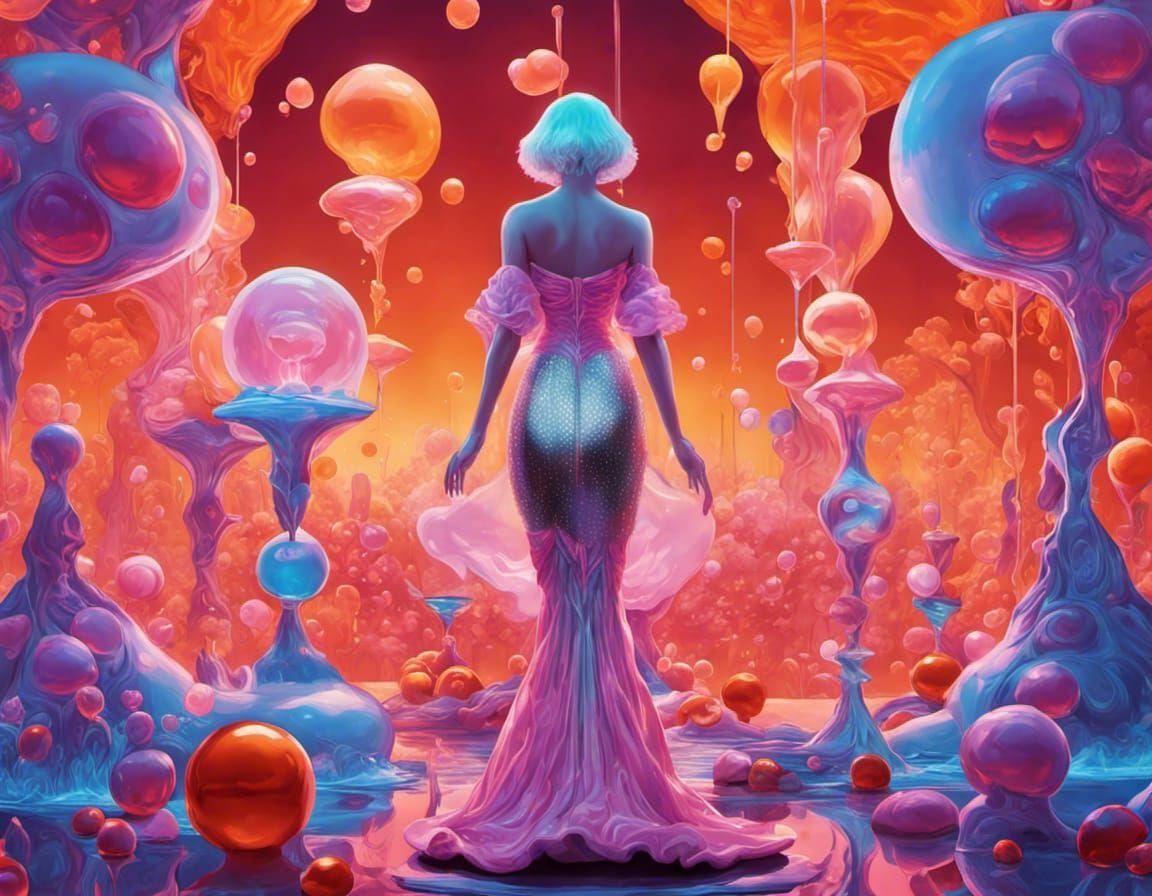 Psychedelic Genie in a Groovy Lava Lamp