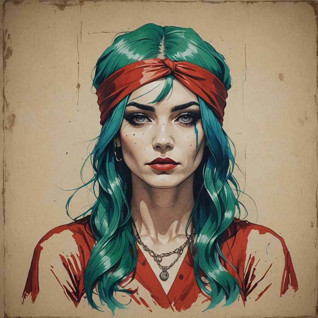 Mysterious Red Attire in a Whimsical Scene