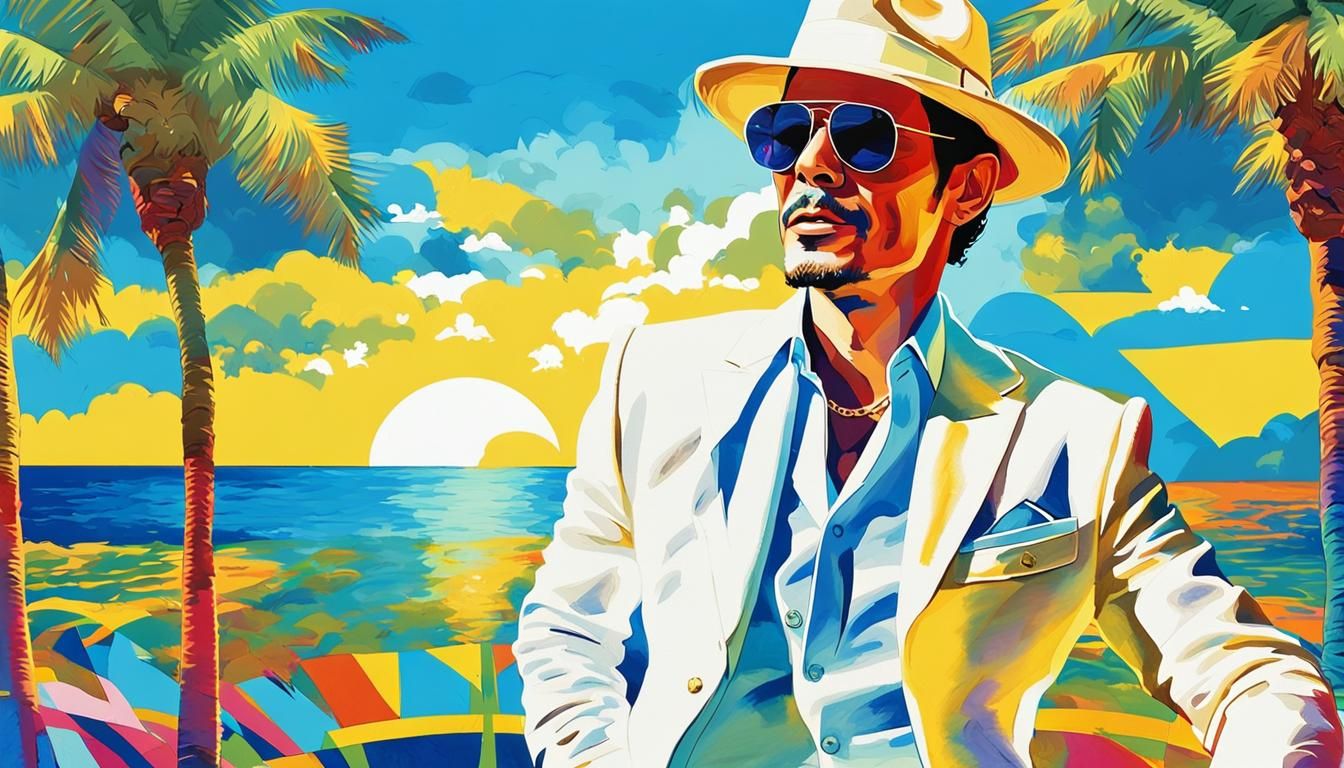 Marc Anthony in a Vibrant Watercolor Pop Art Portrait