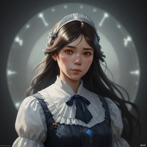 Pretty Sissymaid Portrait in Triadic Colors