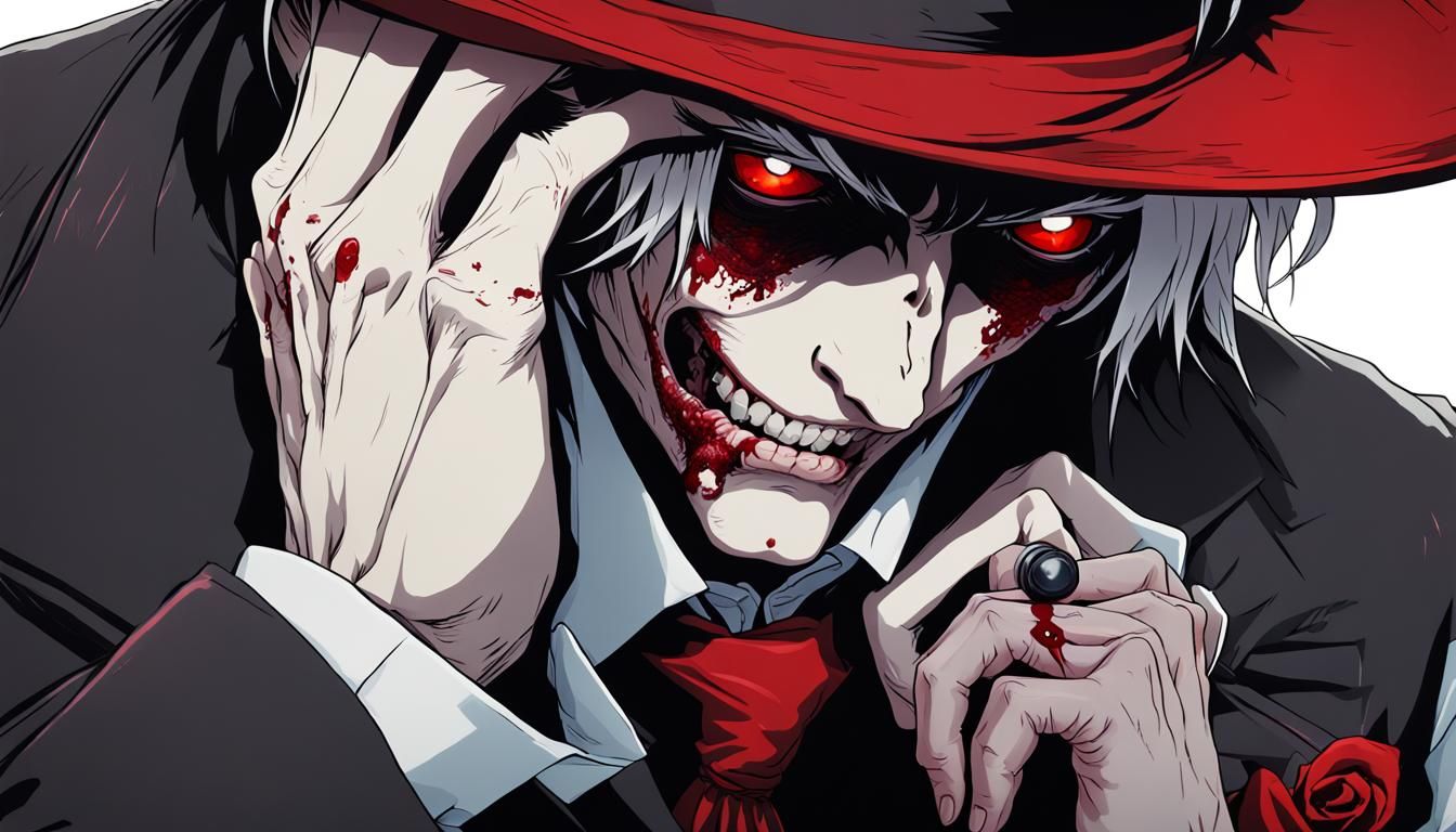 Ethereal Vampire Profiled in Dramatic Anime-Style Portrait