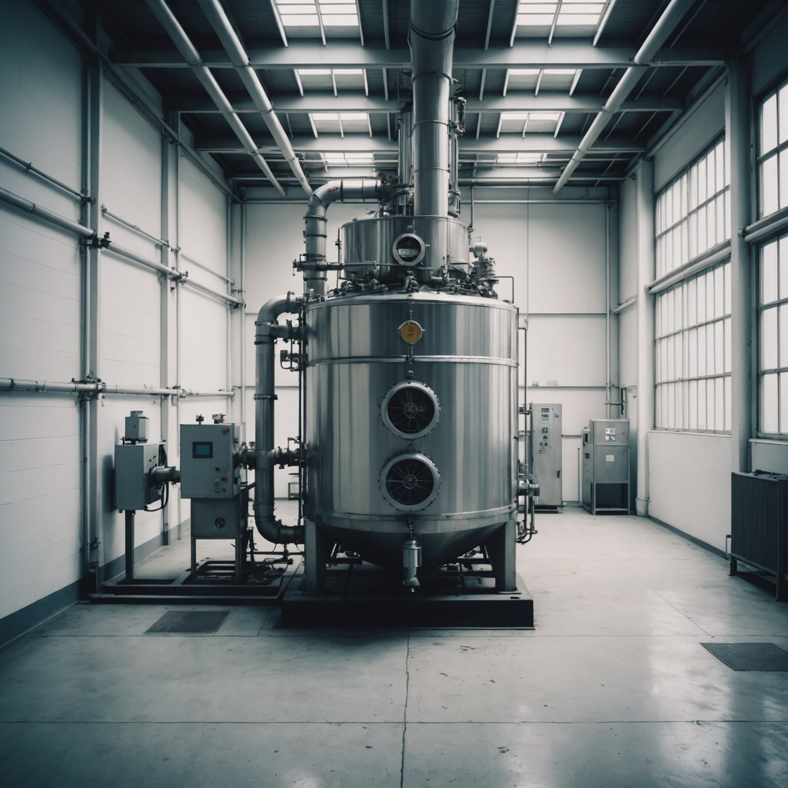 Industrial Filtration Machine in a Mysterious Void