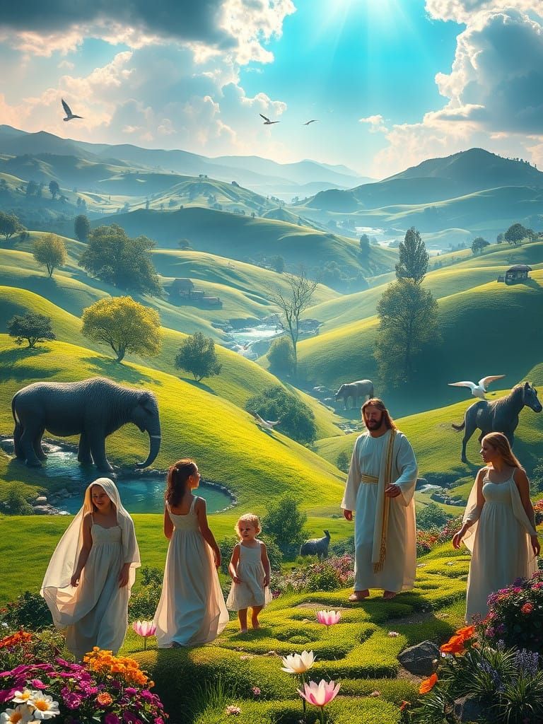 Serenely Glowing Heaven in Vibrant, Emerald Green