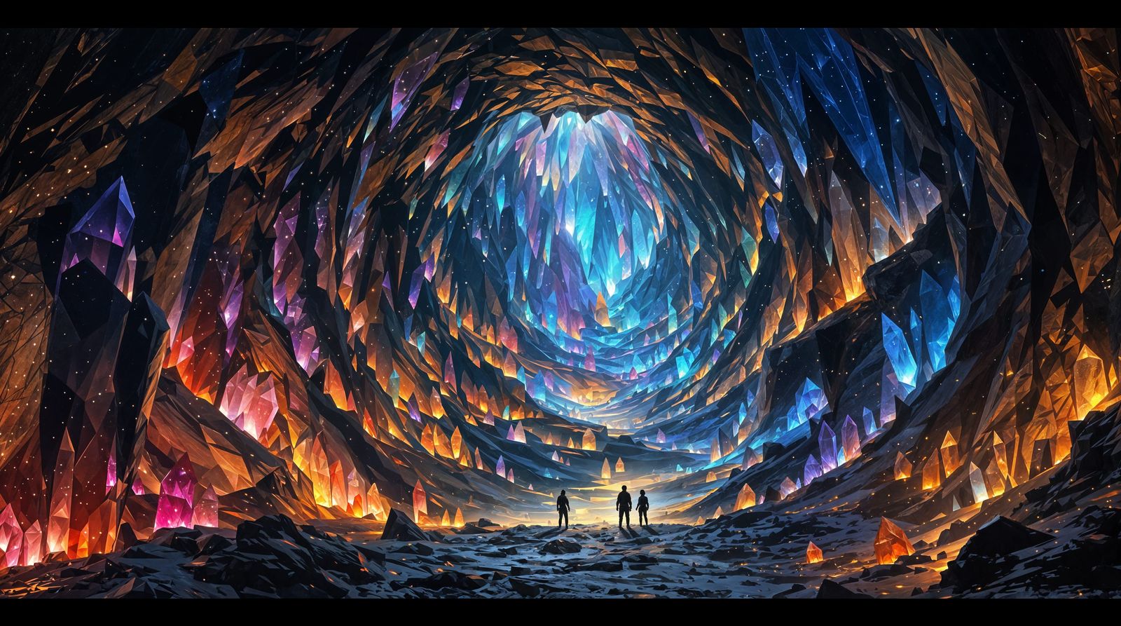 Crystal Caves of Sound in Vibrant Light and Energy