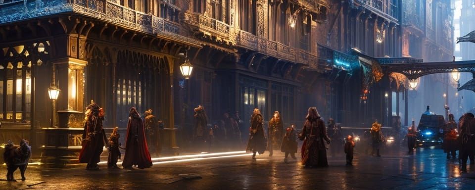 Harry Potter and Hagrid at Leadenhall Market in Art Nouveau ...