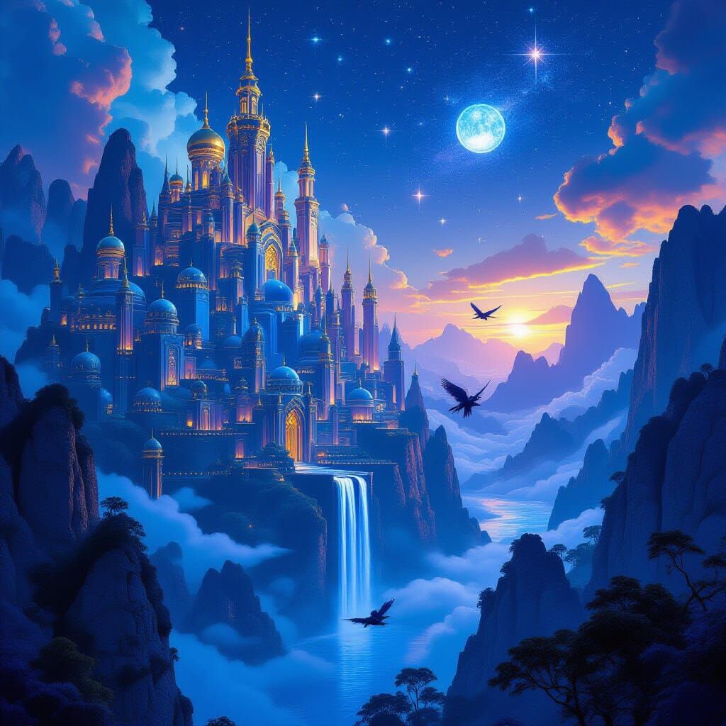 Vibrant Fantasy Realm of Shimmering Dreams