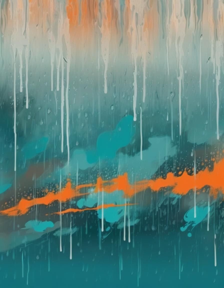 Artistic Rainstorm in Vibrant Colors