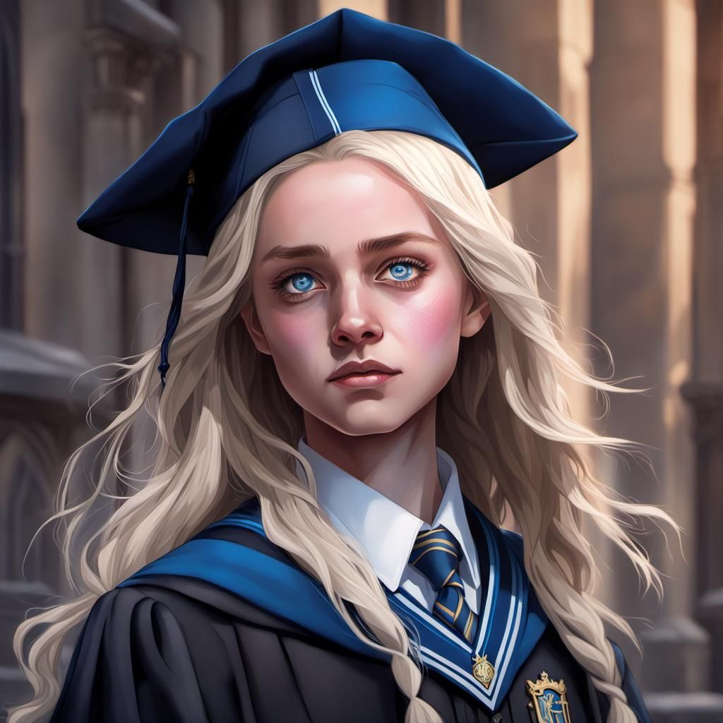 Glamorous Ravenclaw Student Captured in Ethereal Portrait