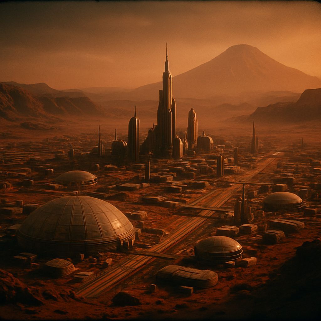 Thriving Martian City: Cinematic Film Still