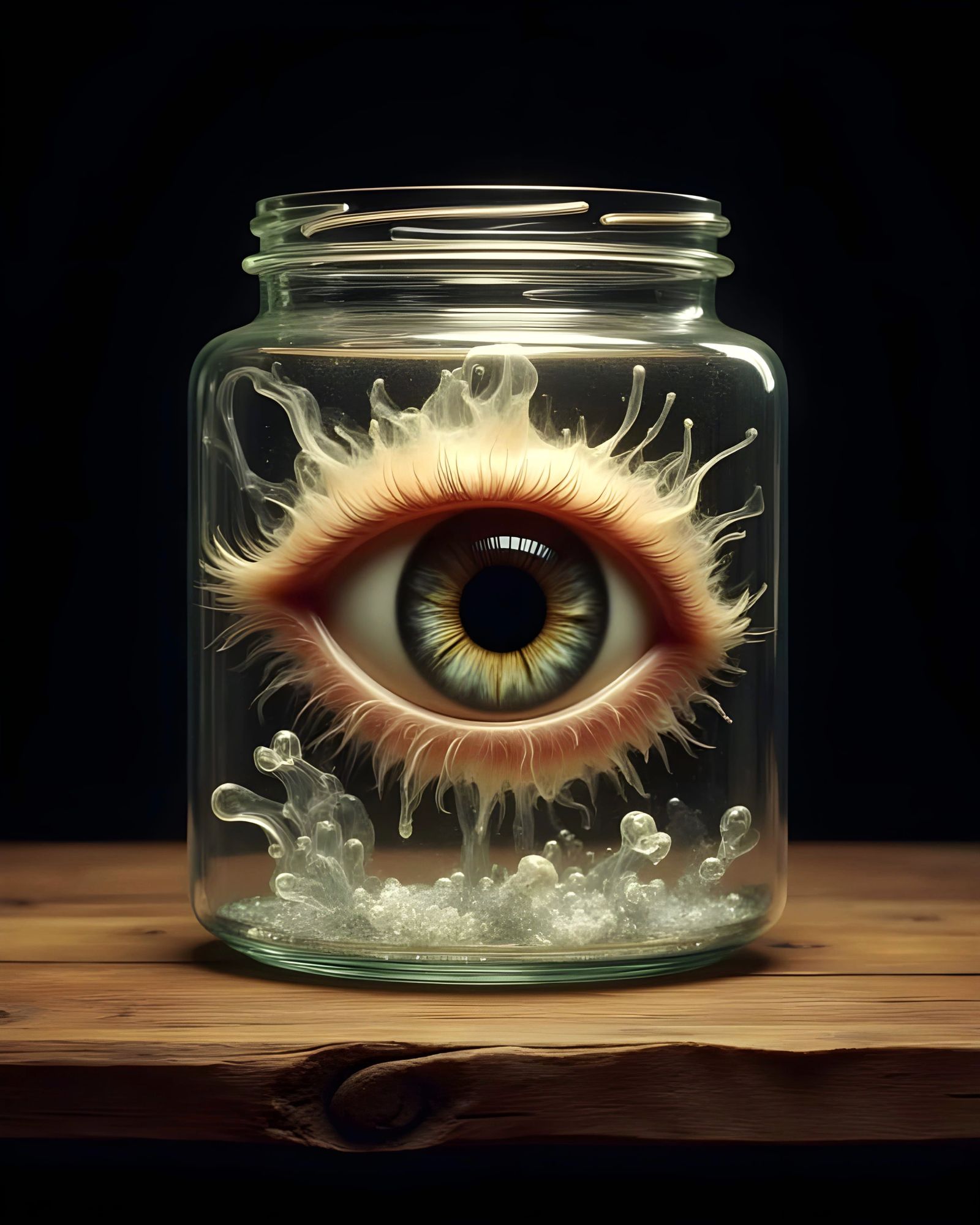 Ethereal Macabre Eye Specimen in a Glass Jar