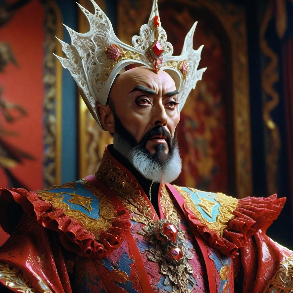 Epic Digital Portrait of Ming the Merciless in Opulent Frill...