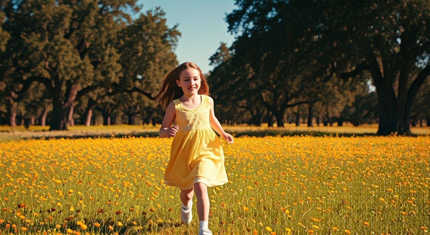 Innocent Summer Day in a Retro Rom-Com Style