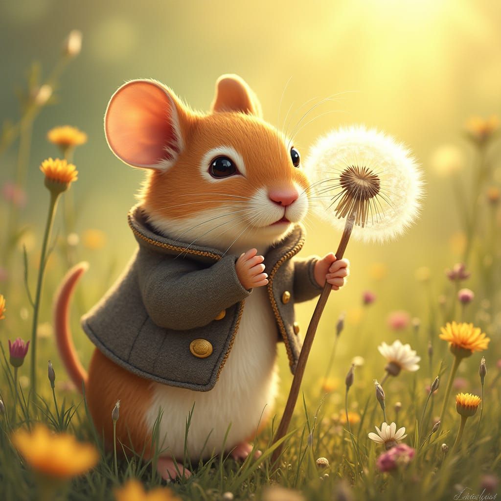 Dormouse Detective in Wildflower Meadow: Storybook Illustrat...