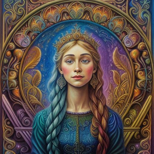 Vibrant Chalk Art Whimsy in Fantasy Setting