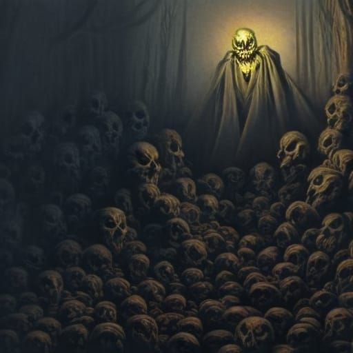 Hail the Pumpkin King in a Dark, Gothic Landscape