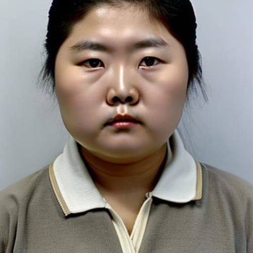 1980s Korean Woman's Mugshot in Prison Clothes