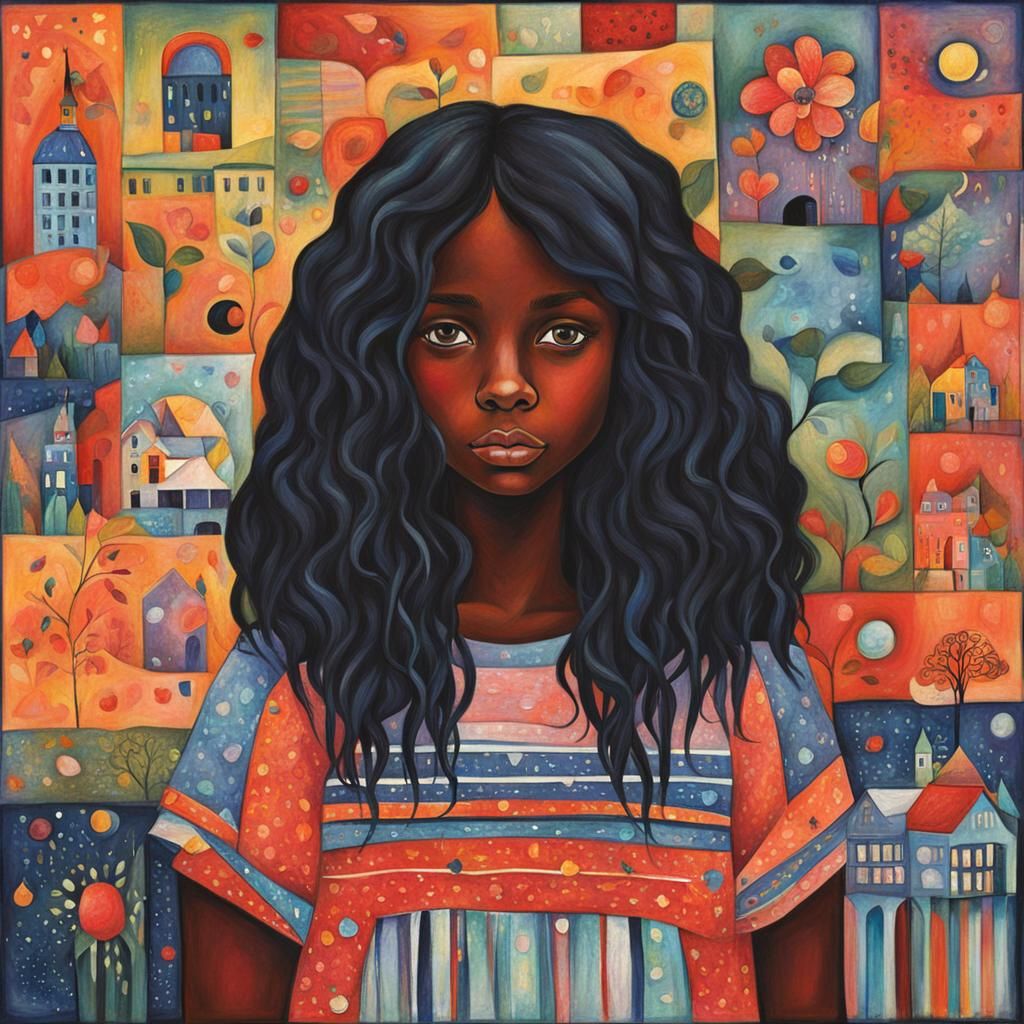 A Young Girl in a Vibrant Portrait Style