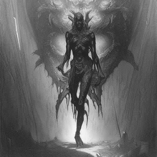 Surreal Demon from Evil Dead as Gothic Horror Art