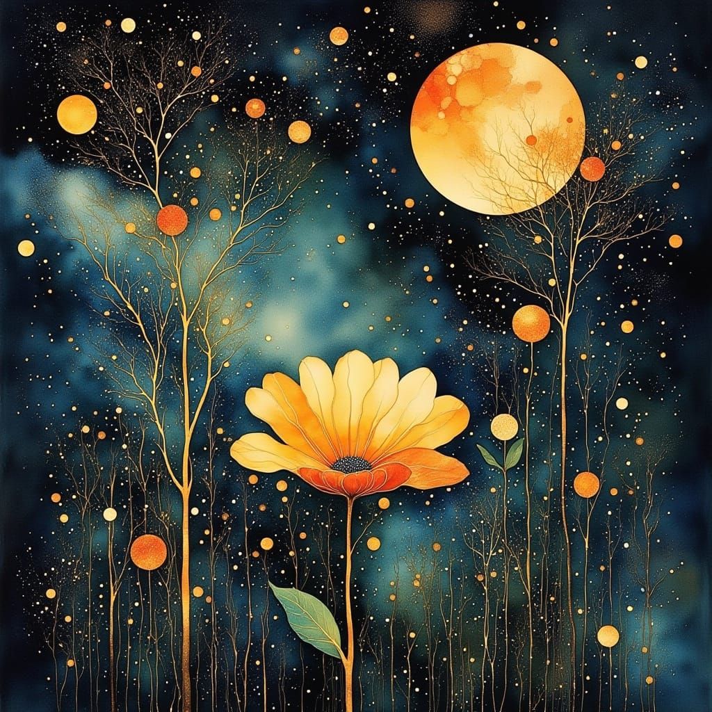 Minimalist Japanese Haiku Artwork: Lonely Flower Companion