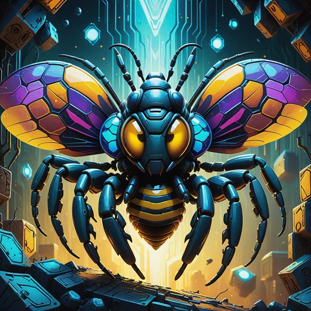 Mecha Queen Bee Evolves in Toxic, Biomechanical Hive