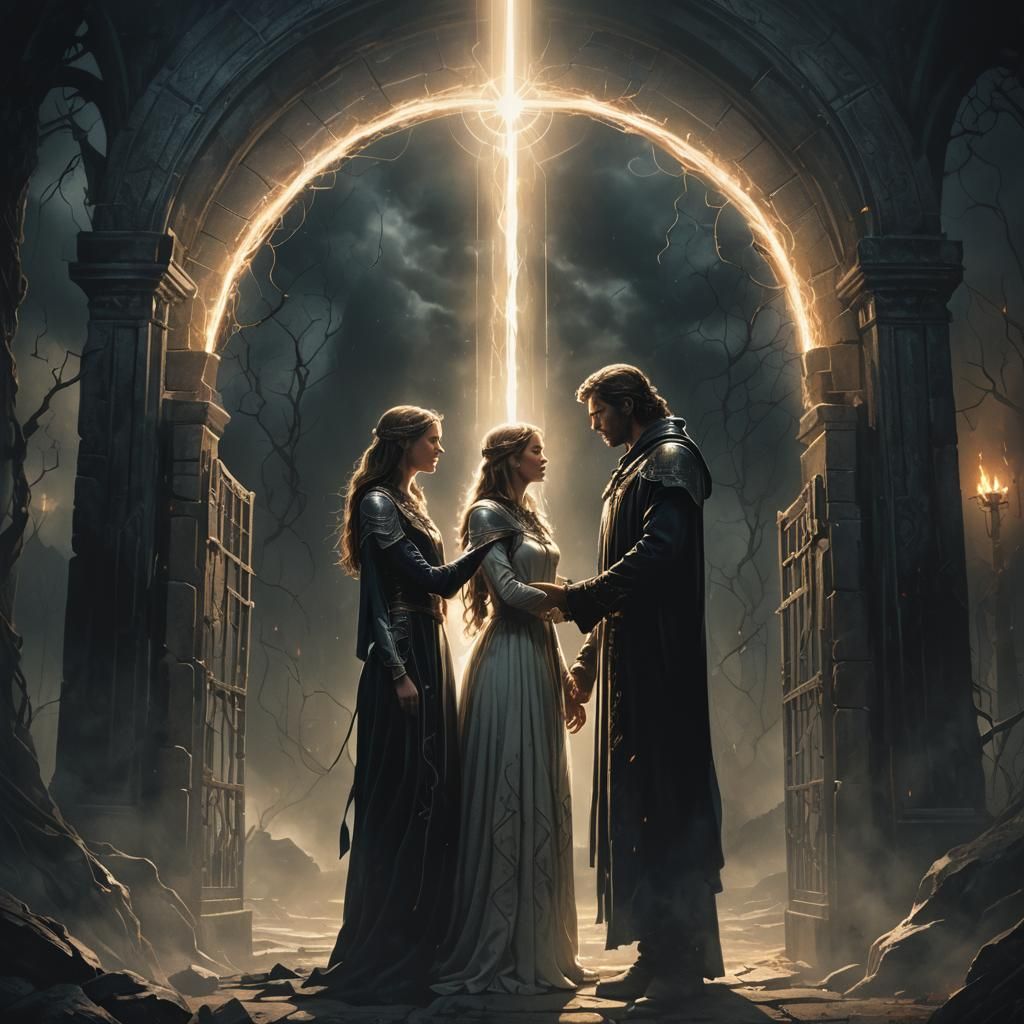 Ethereal Sacrifice in Dark Fantasy Realm