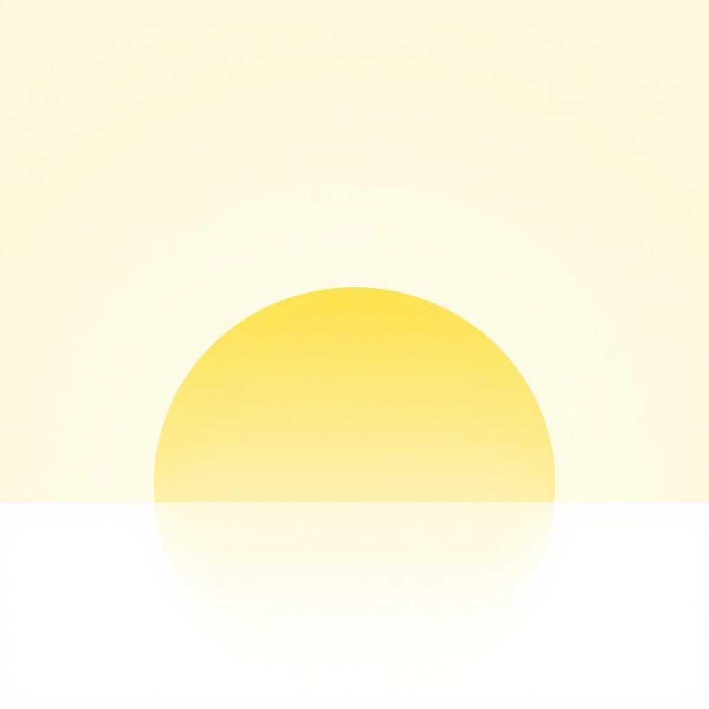 Minimalist Sunrise Abstract Art in Flat Design
