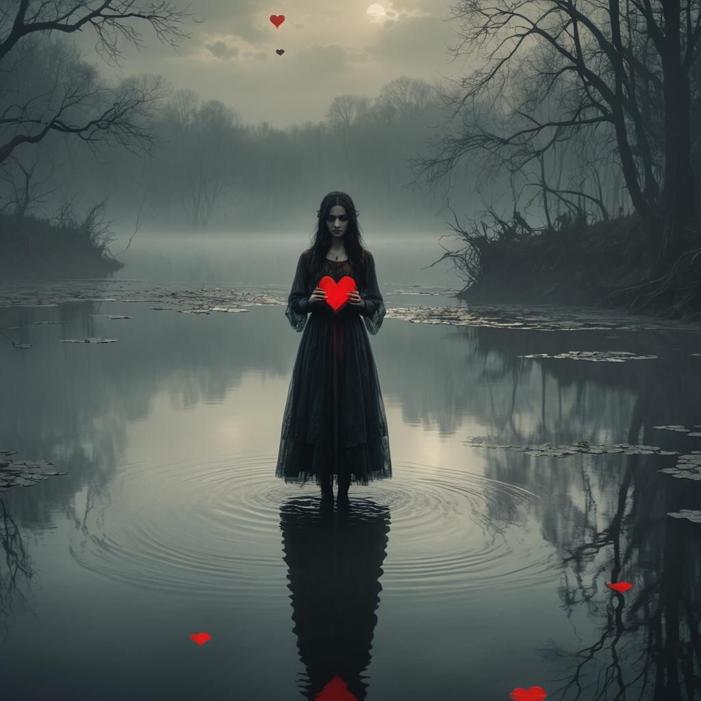 Fairy Girl in Moody Mystic Landscape