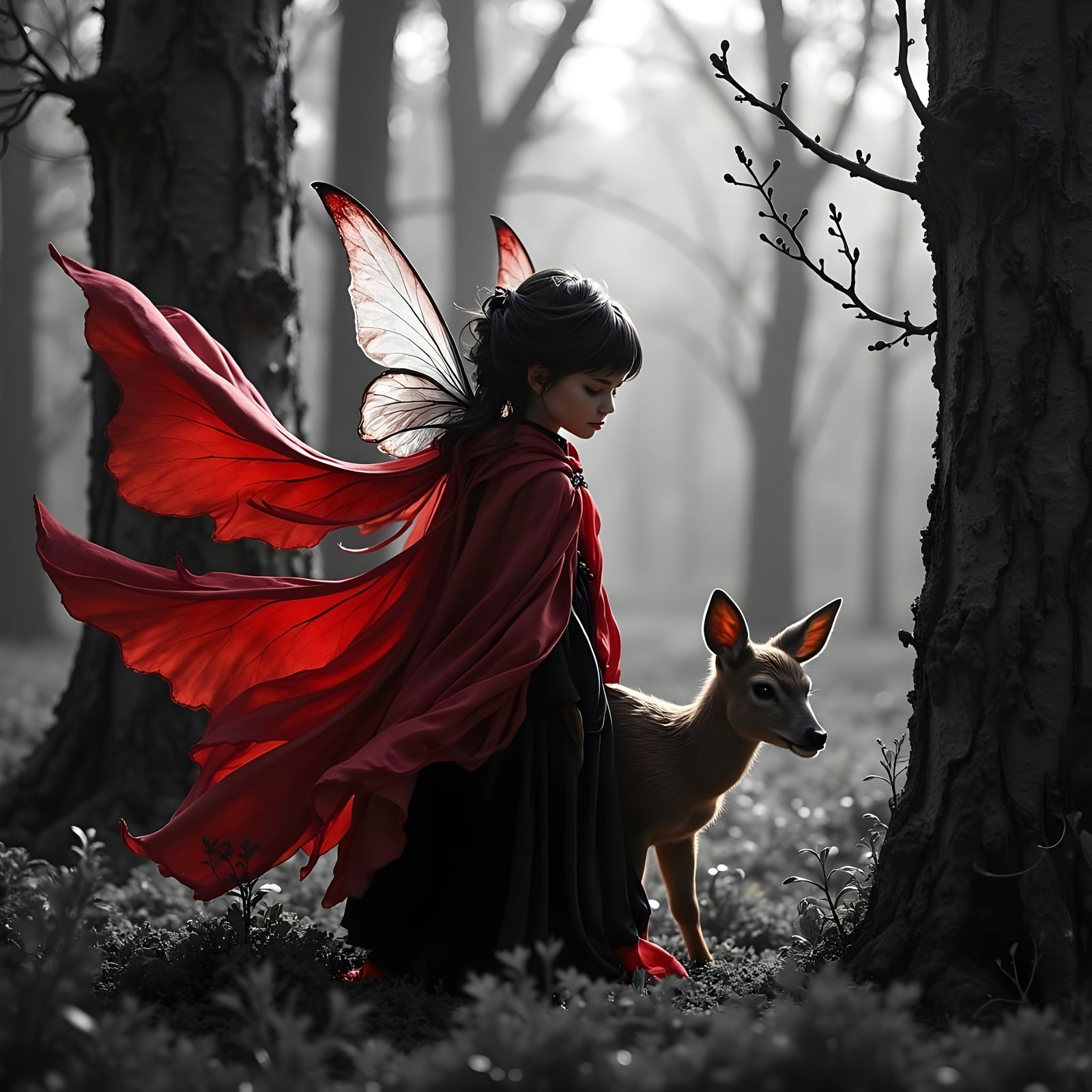 Enchanting Pixie in Triadic Color-Pop Style