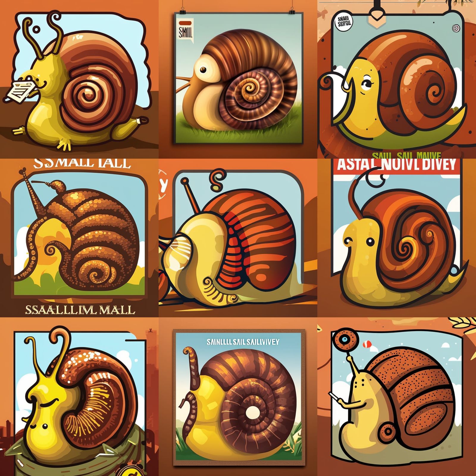 Surreal Snail Mail Delivery in Bold Poster Art