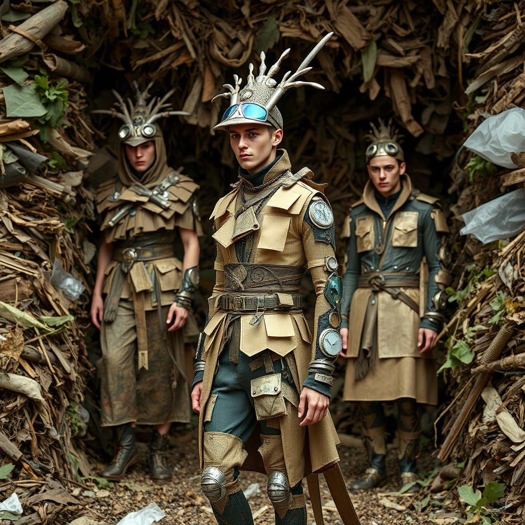 Eco-Fashion: Models Displaying Recycled Garments