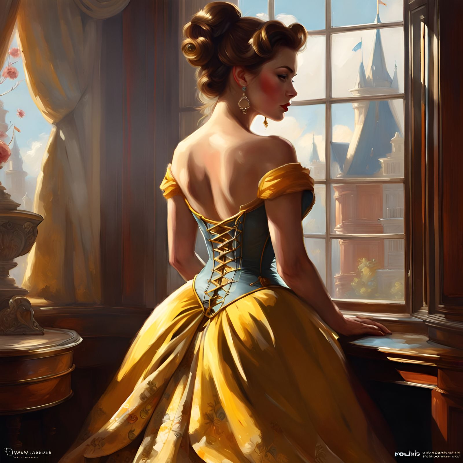 Gorgeous Princess Belle Showcases Her Exquisite Figure in a...