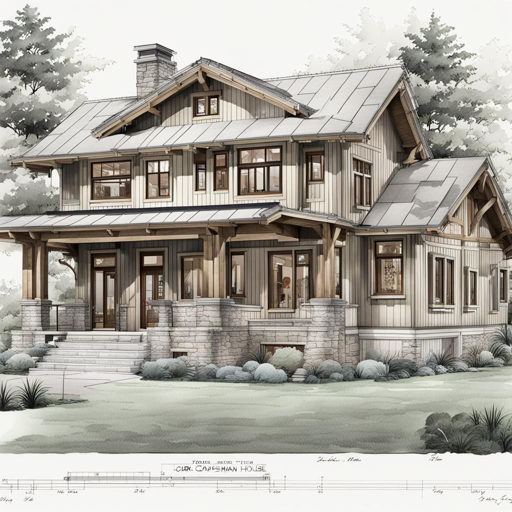 Craftsman Home Blueprints in Detail