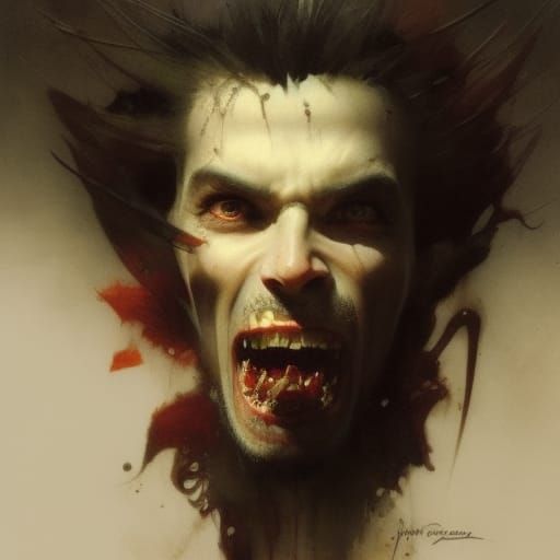 Detailed Vampire Portrait in Fantasy Style