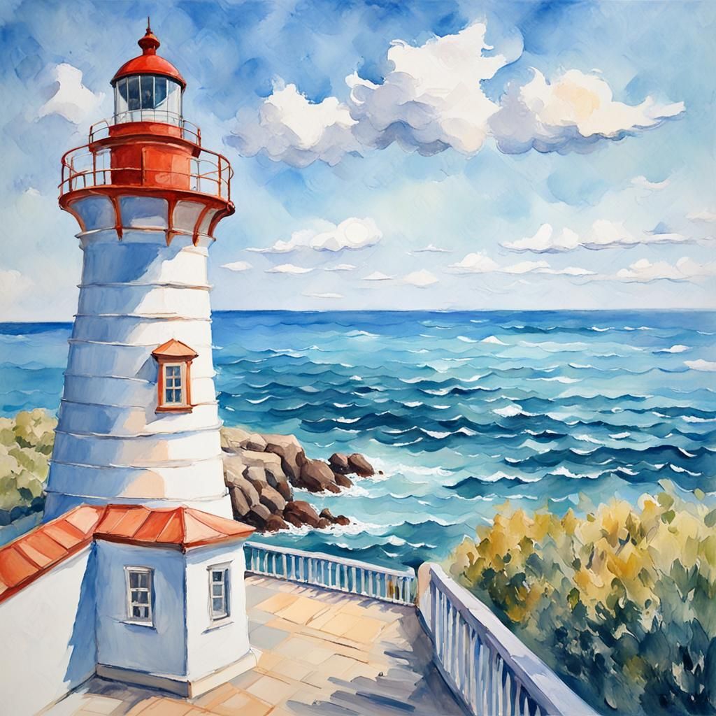 Epic Gouache View from a Lighthouse