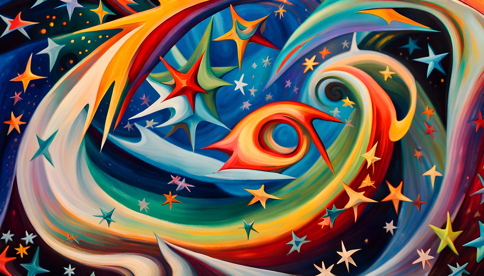 Iridescent Star Cluster Formation in Abstract Expressionism