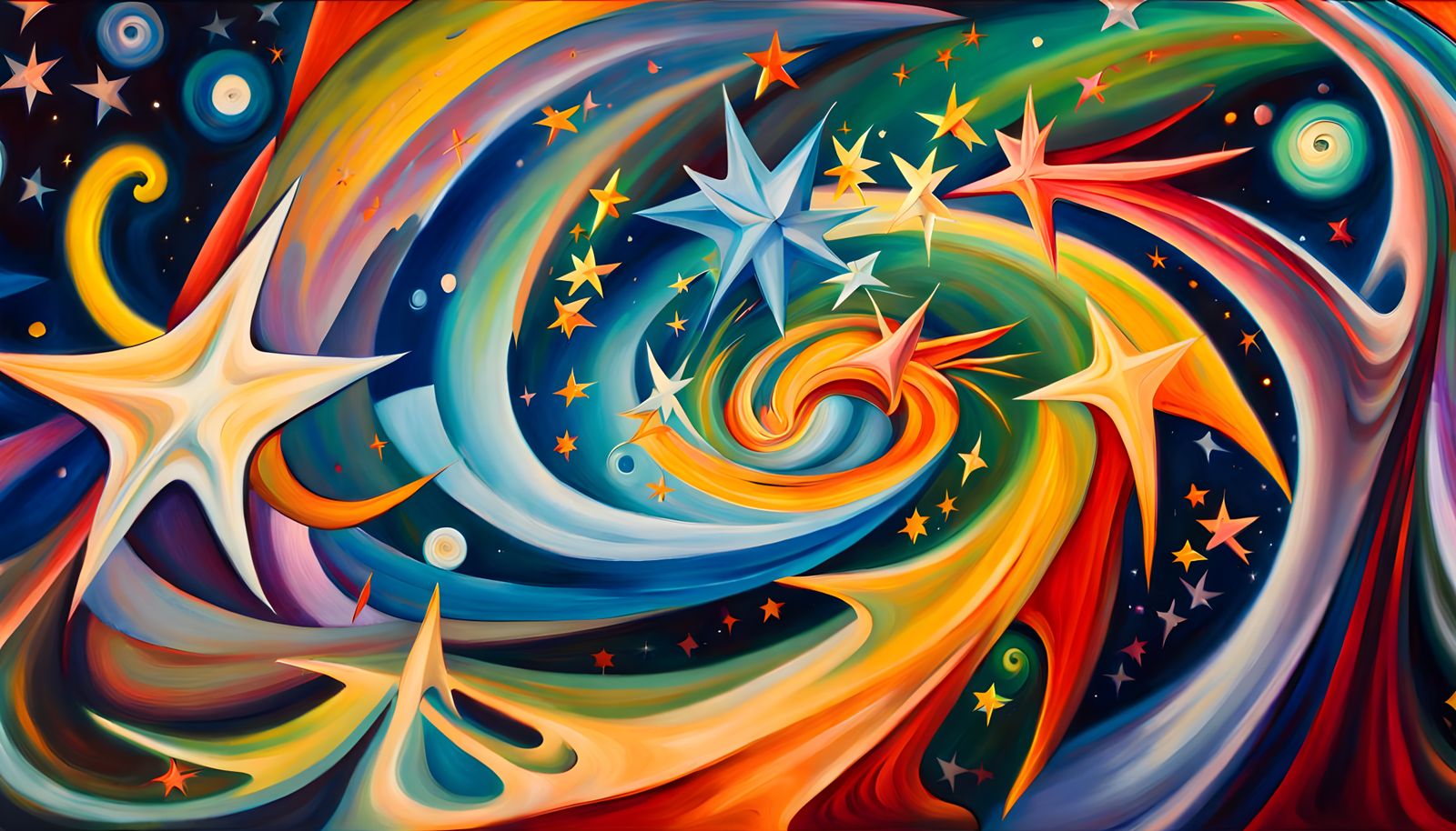 Iridescent Star Cluster Formation in Abstract Expressionism