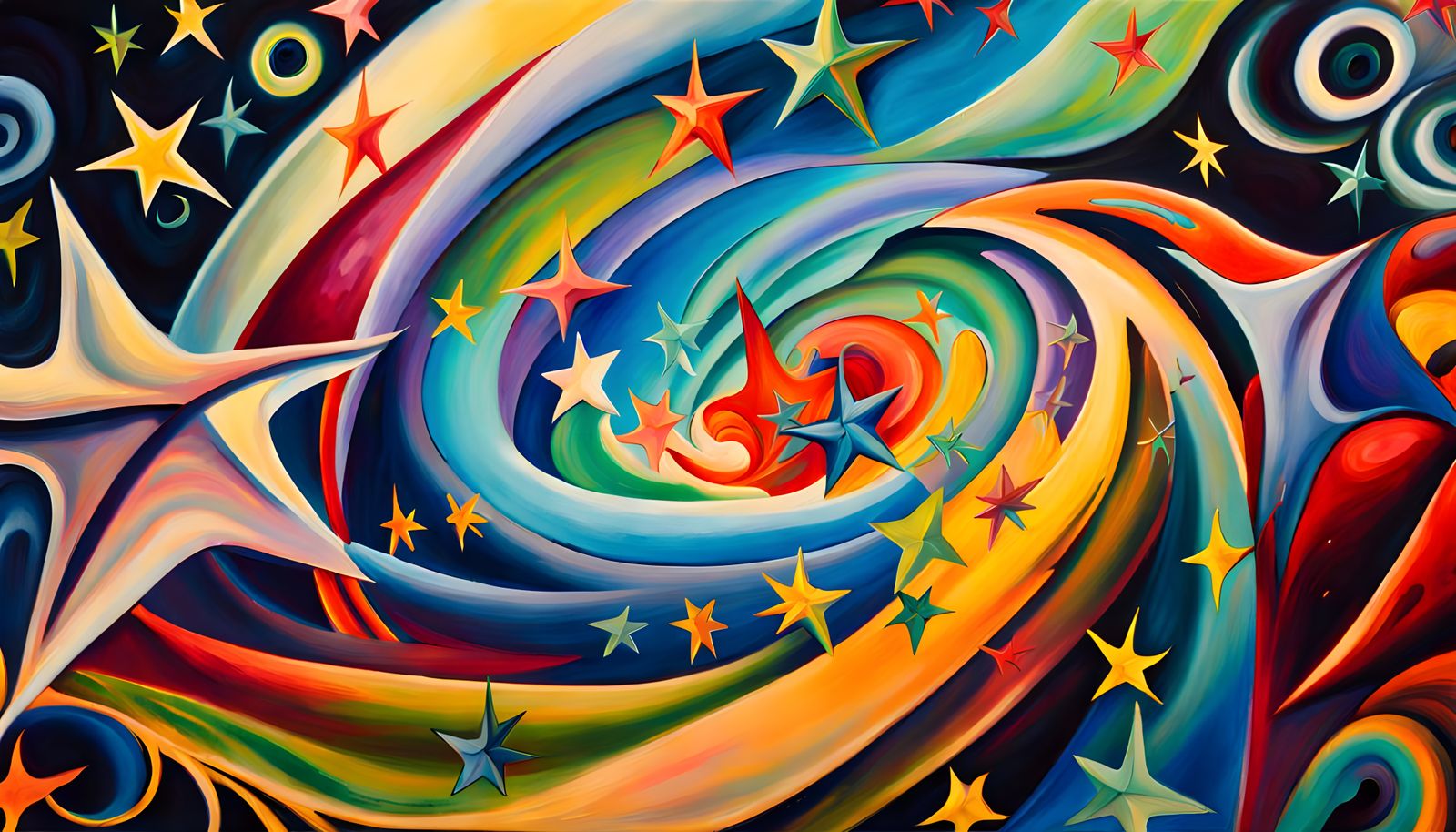 Iridescent Star Cluster Formation in Abstract Expressionism